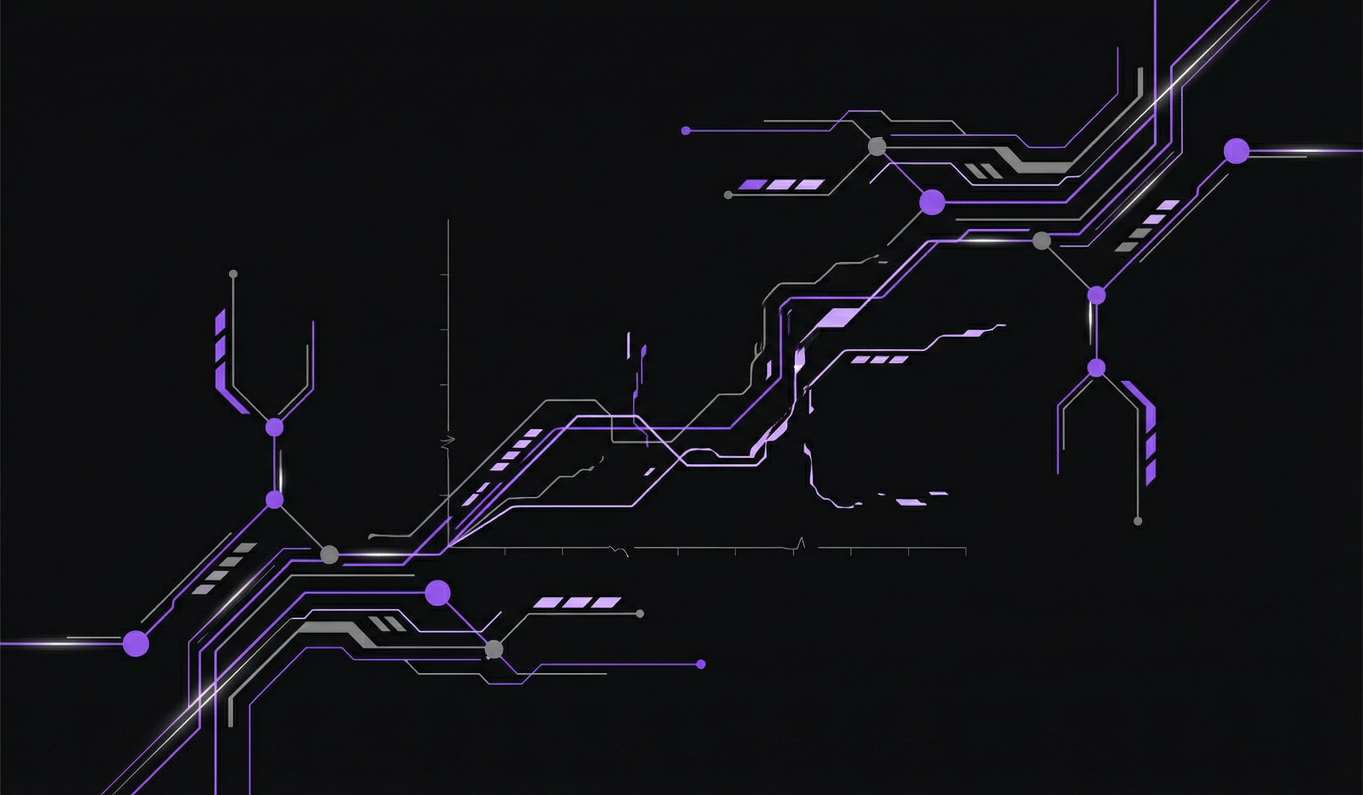 Abstract violet circuit-style cover art for a post about fuzzing and mobile app security